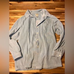 Vintage LLBean Corduroy Button-Up T-shirt Blue Size Medium Regular